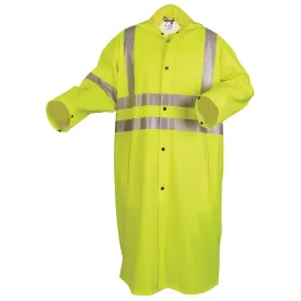 518CL MCR .40mm,Stretch PU/CottonPoly Blend,Class 3,FR,Coat,Roll-Up Hood,LIME