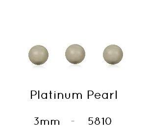 5810 Swarovski Platinum pearl 3mm x0.5mm (40)