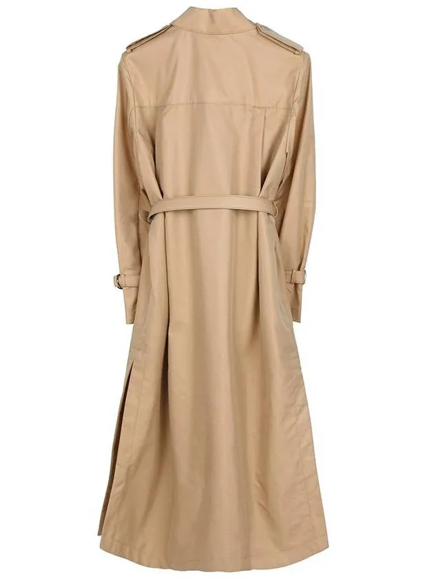 Abrigo Double Breasted Belted Trench Coat Beige