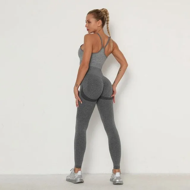 Activewear Gym Long Sleeve Top and High Waist Leggings