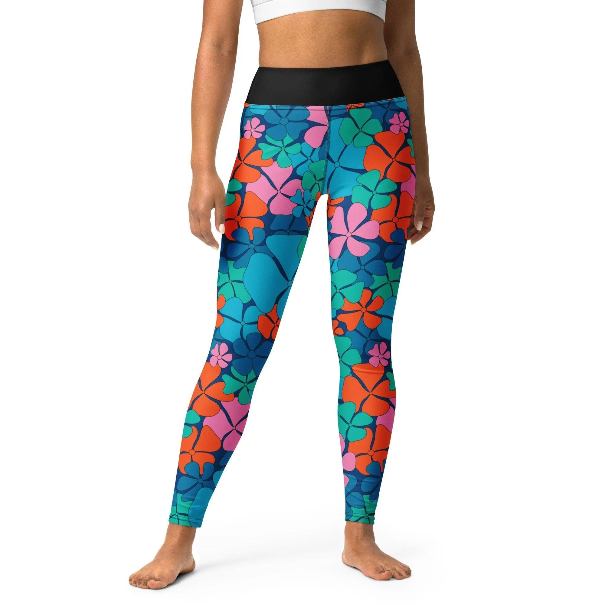 ADELIE orange blue -2- Yoga Leggings