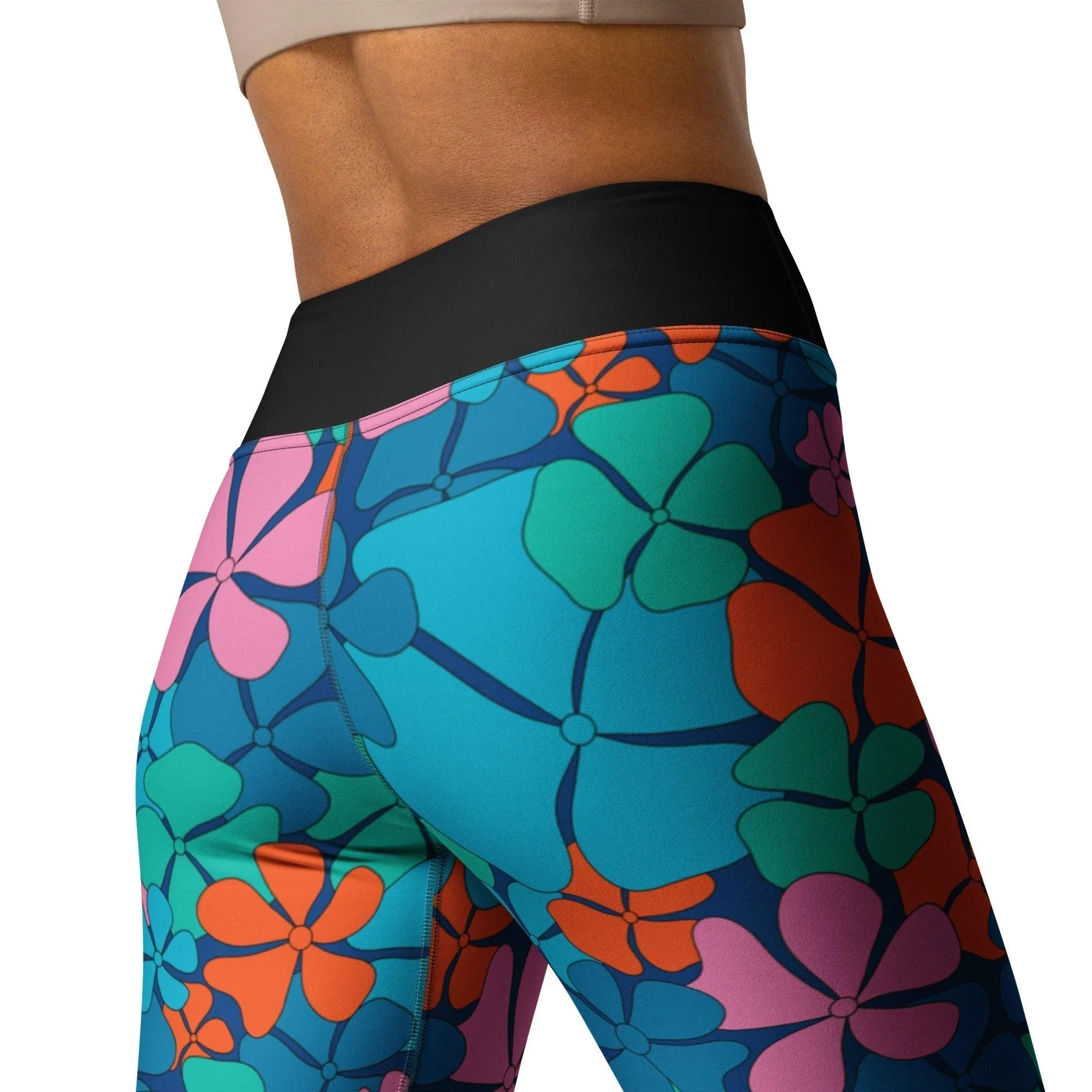 ADELIE orange blue -2- Yoga Leggings