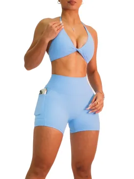 Adjustable Miami Sports Bra (Ocean Blue)