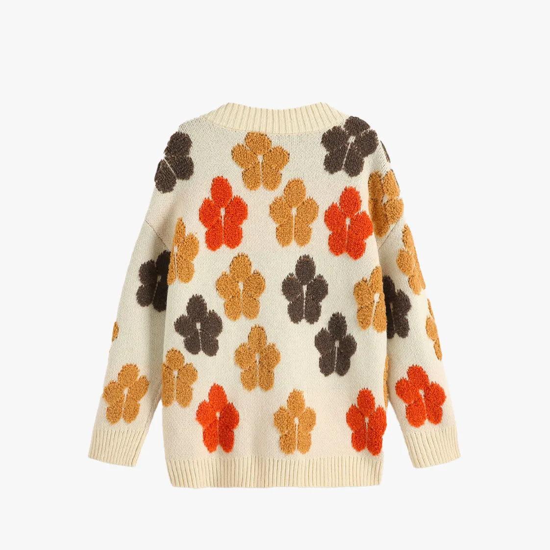 Autumn Flower Knitted Cardigan