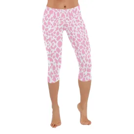 Baby Pink Leopard Capri Leggings up to 5 XL