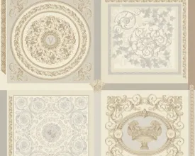 Baroque Squares Textured Wallpaper in Cream/Grey from the Versace V Collection