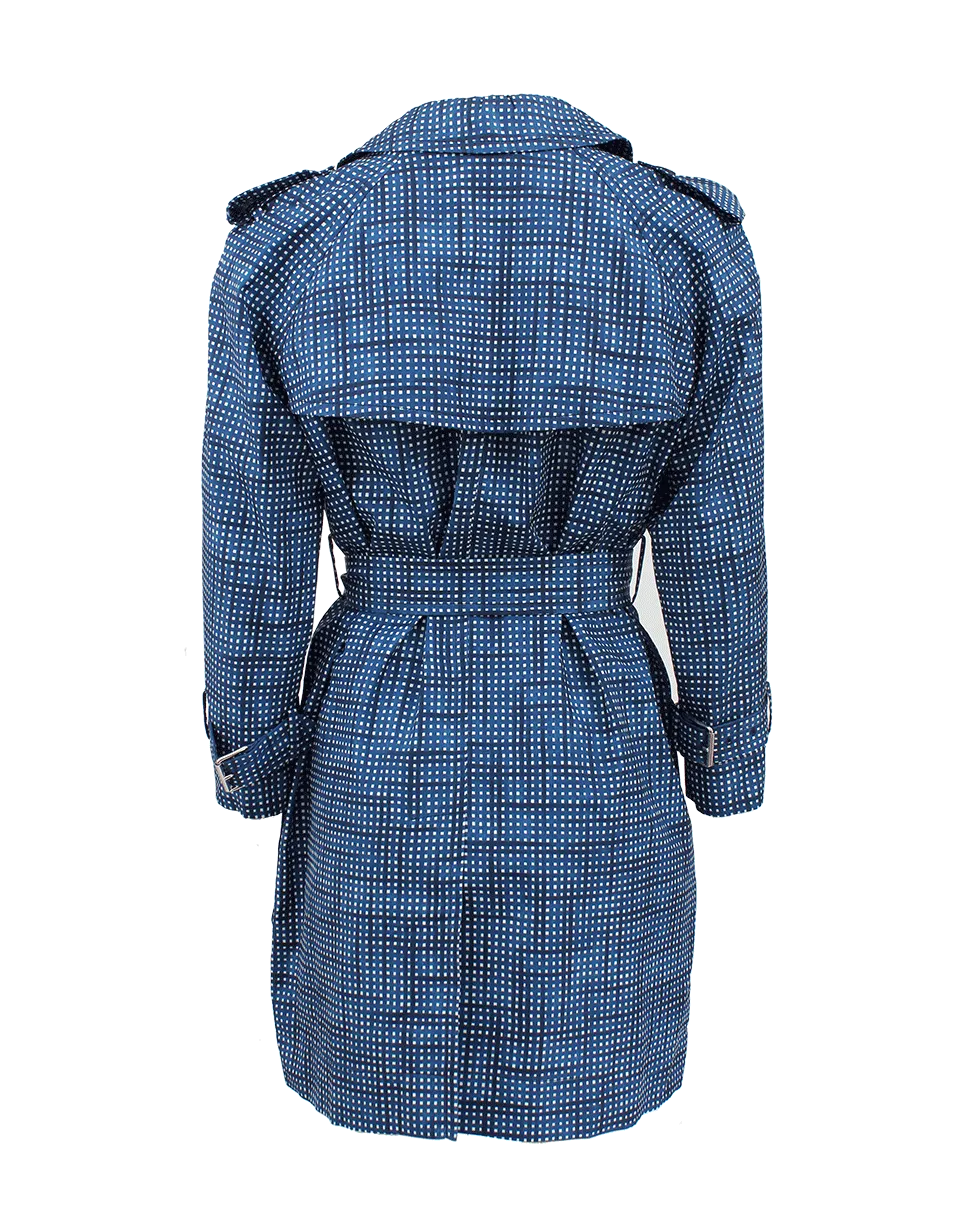 Belted Check Trench Coat