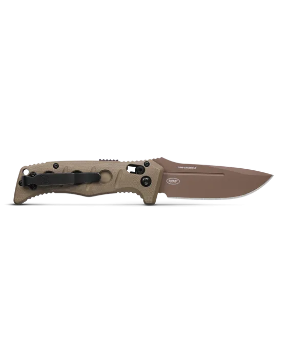 BENCHMADE MINI AUTO ADAMAS 2730FE-2 3.25" FDE CPM-CRUWEAR OD GREEN G-10 HANDLES