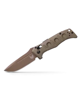 BENCHMADE MINI AUTO ADAMAS 2730FE-2 3.25" FDE CPM-CRUWEAR OD GREEN G-10 HANDLES