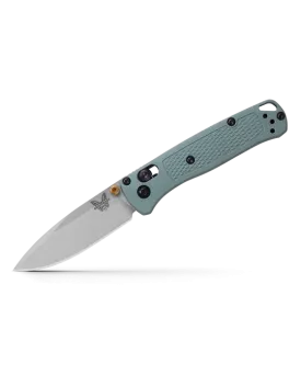 BENCHMADE MINI BUGOUT 533SL-07 2.82" CRUSHED SILVER CERAKOTE CPM-S30V SAGE GREEN GRIVORY HANDLES