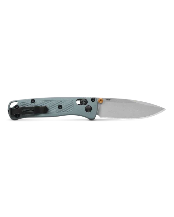 BENCHMADE MINI BUGOUT 533SL-07 2.82" CRUSHED SILVER CERAKOTE CPM-S30V SAGE GREEN GRIVORY HANDLES