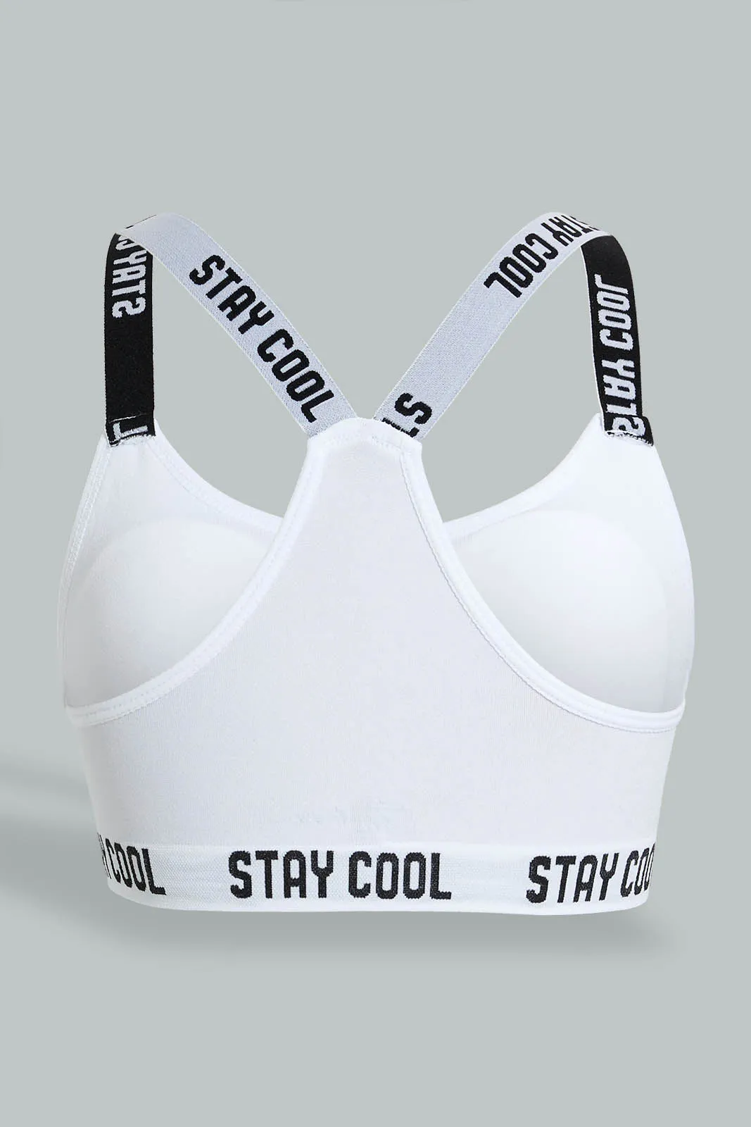 Black And White Padded Sport Bra (Pack of 2)