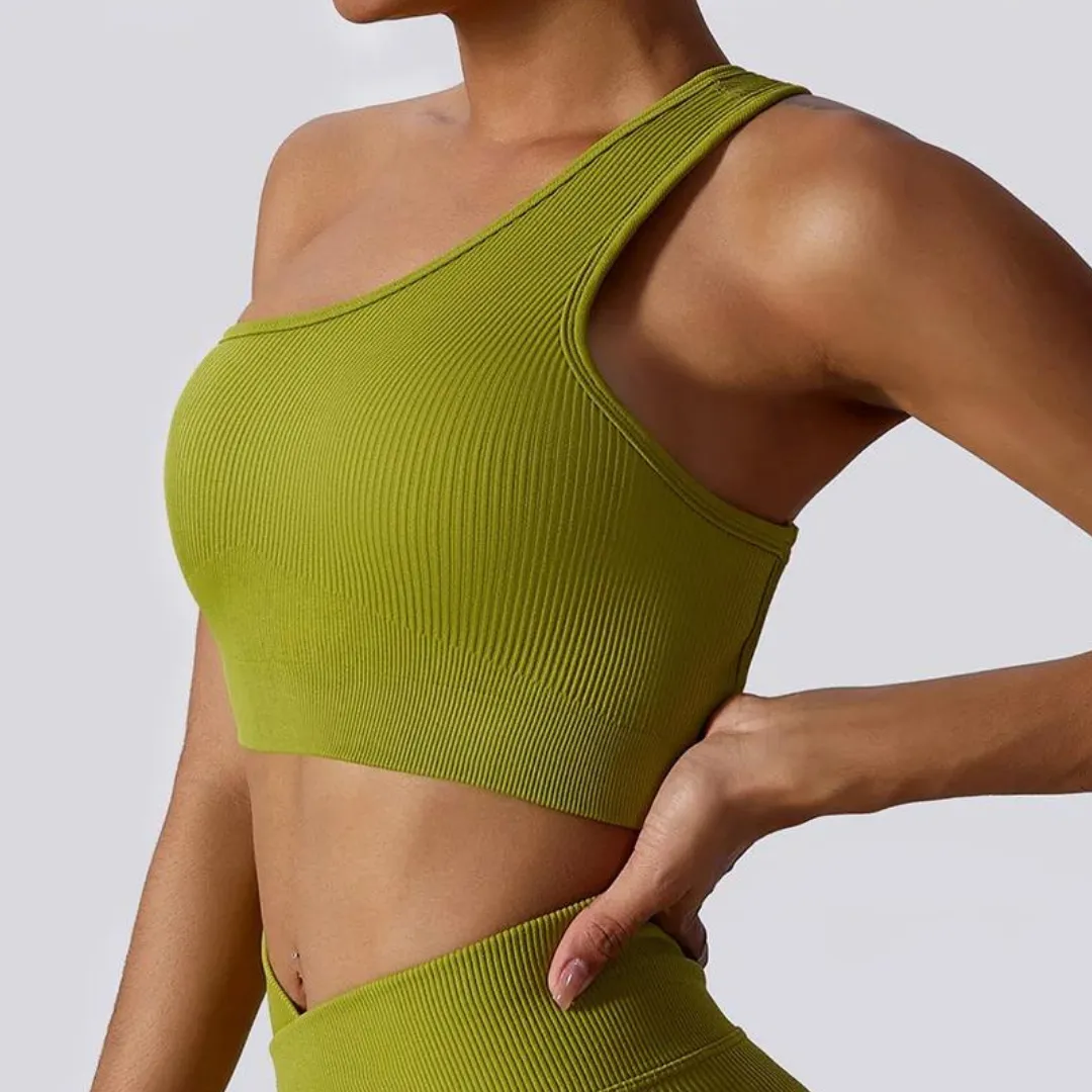 BROOKE ONE SHOULDER SPORTS BRA