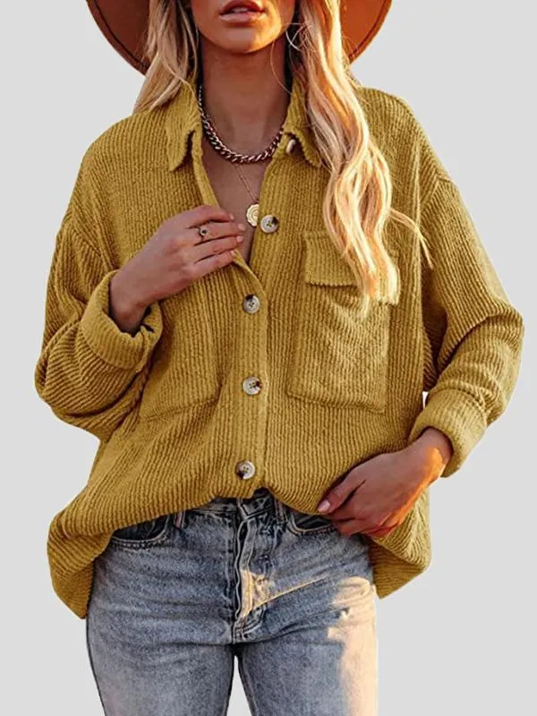 Button-Down Corduroy Top