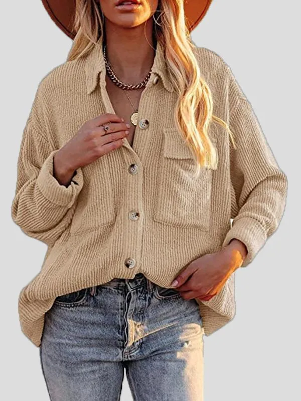 Button-Down Corduroy Top