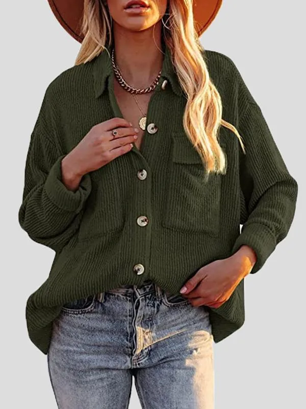 Button-Down Corduroy Top