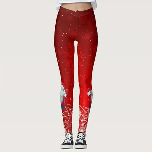 Christmas Women 3D Funny Sexy Elastic Christmas Legging Skinny