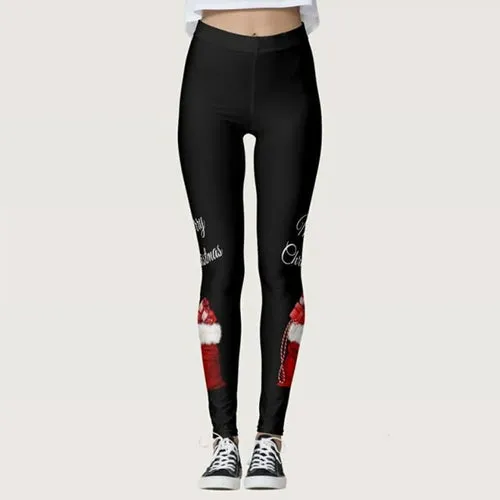 Christmas Women 3D Funny Sexy Elastic Christmas Legging Skinny