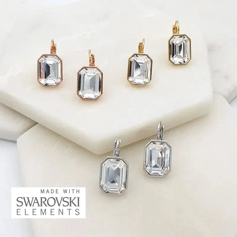 Chrysalini - Emerald Cut Swarovski Earring