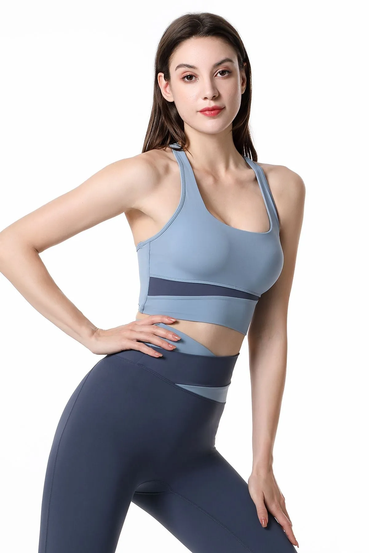 Colorblock Racerback Bra Light Support