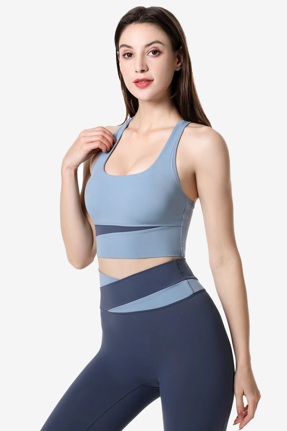 Colorblock Racerback Bra Light Support