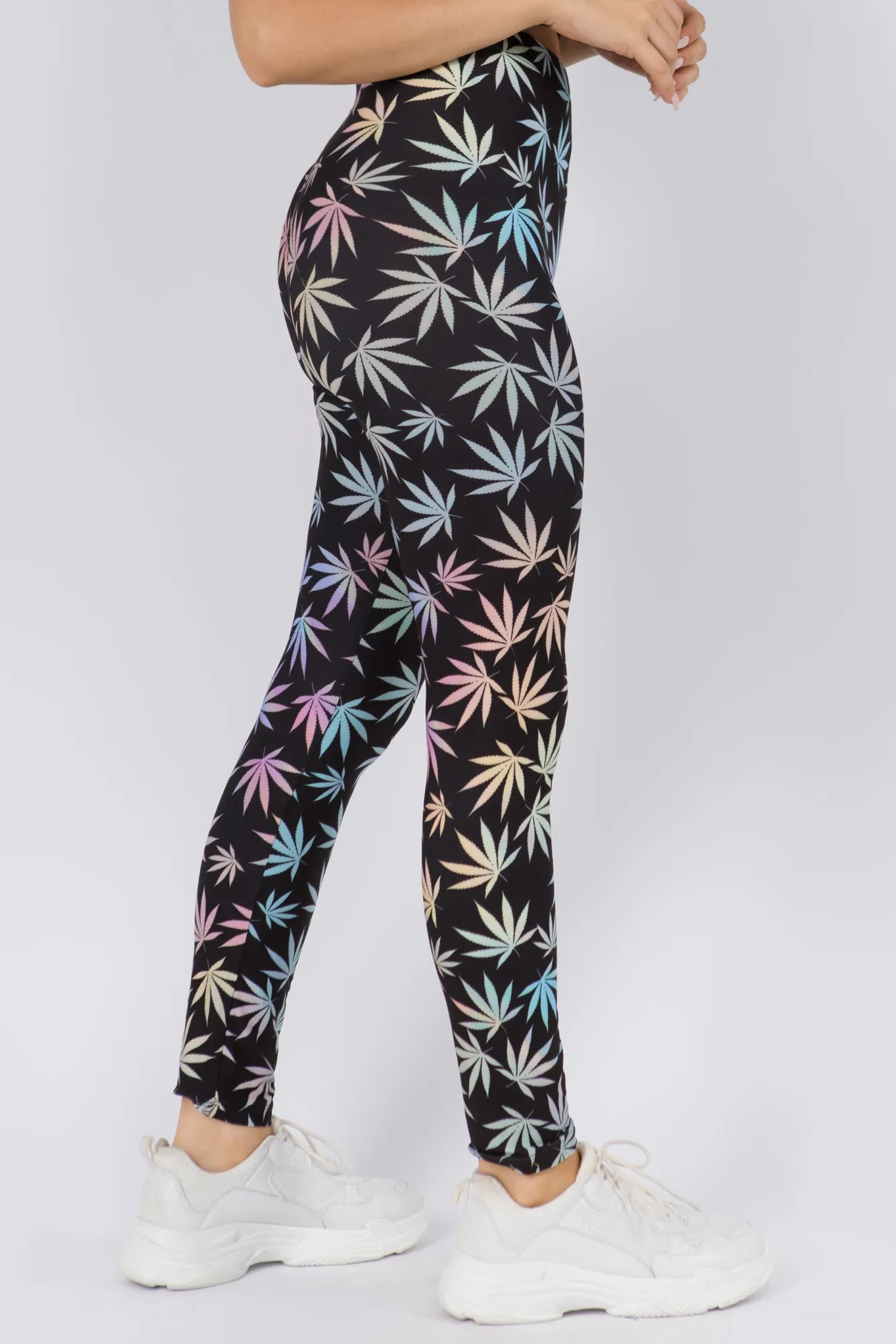 Colorful Mary J Marijuana Leaf Print Leggings