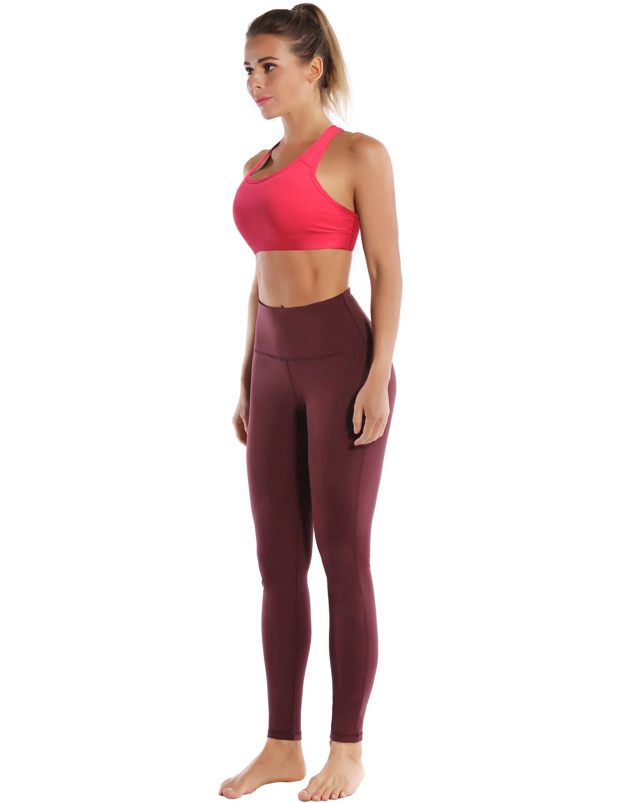 Compression Racerback Sports Bras red_Biking