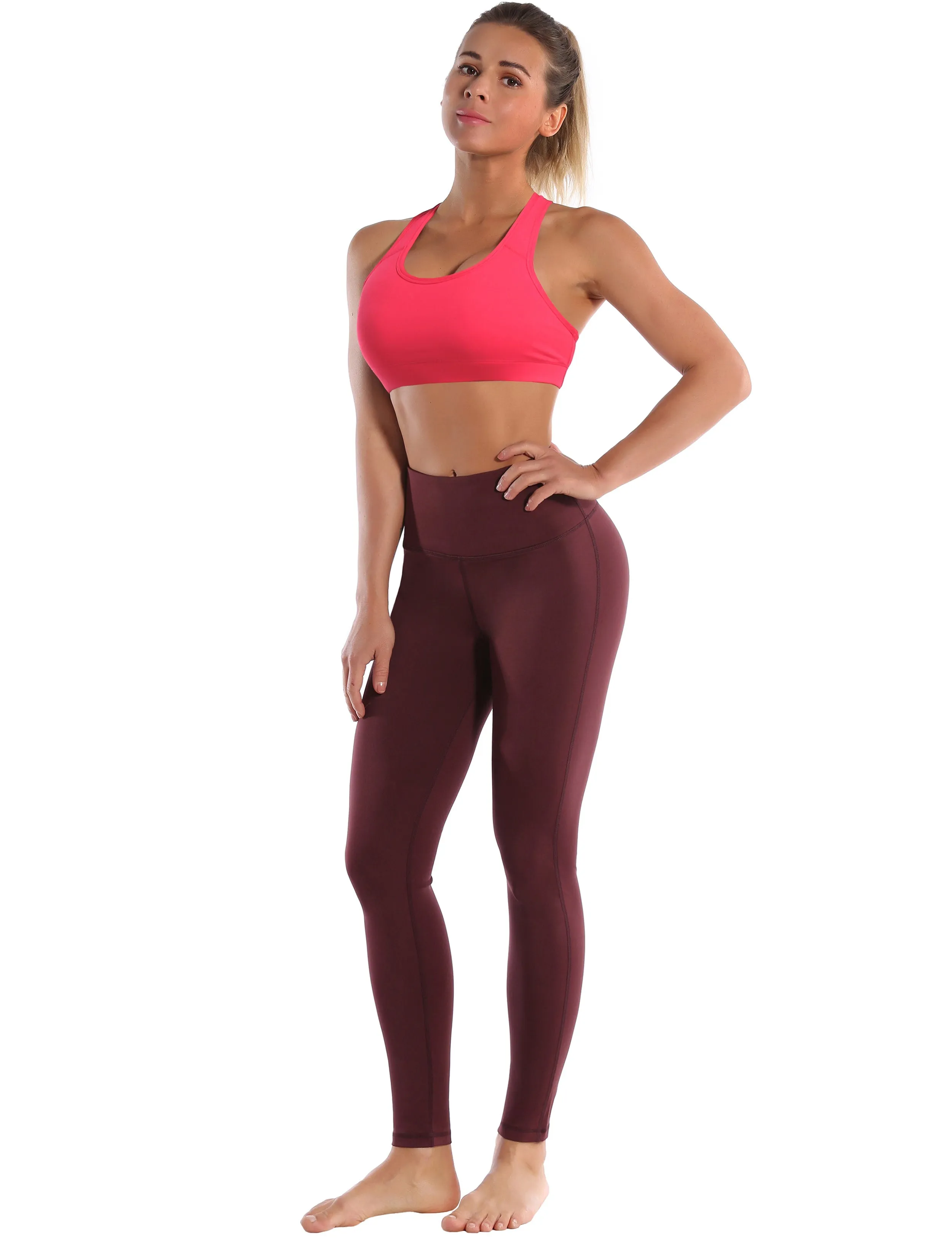 Compression Racerback Sports Bras red_Biking