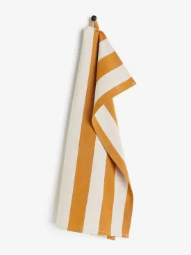 Cotton tea towel in yellow stripe