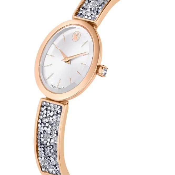 Crystal Rock Swiss Made Rose Gold-tone finish Oval Watch 5656851