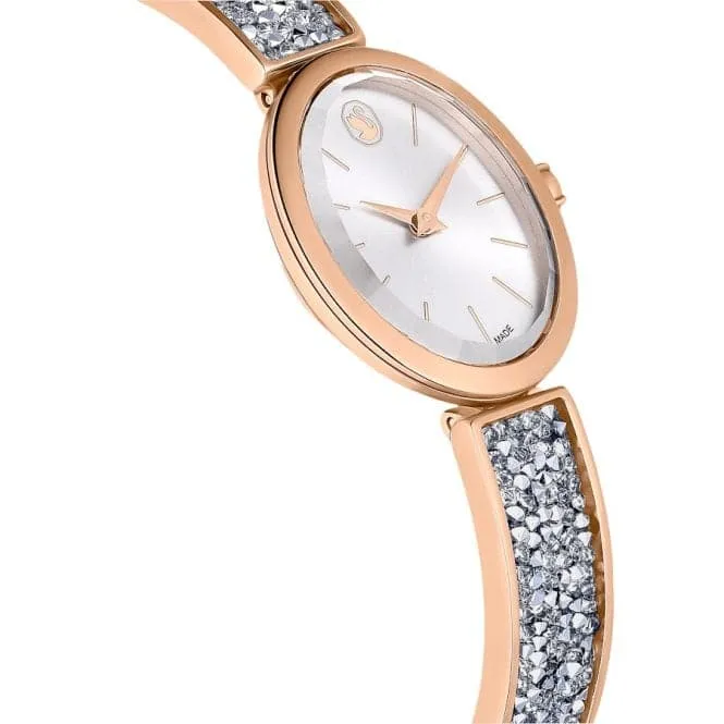 Crystal Rock Swiss Made Rose Gold-tone finish Oval Watch 5656851