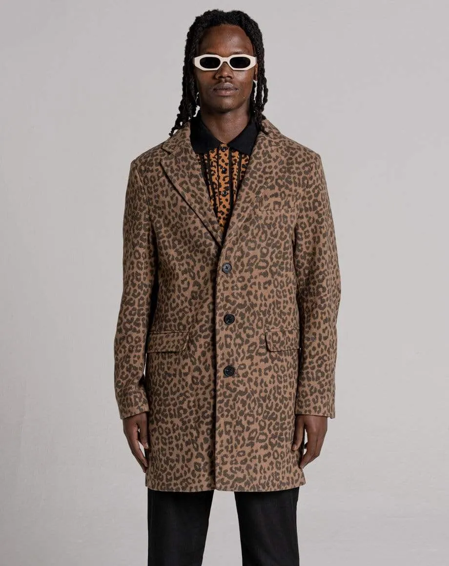 DELCO MEN'S ANIMAL PRINT COAT | LEOPARD PRINT