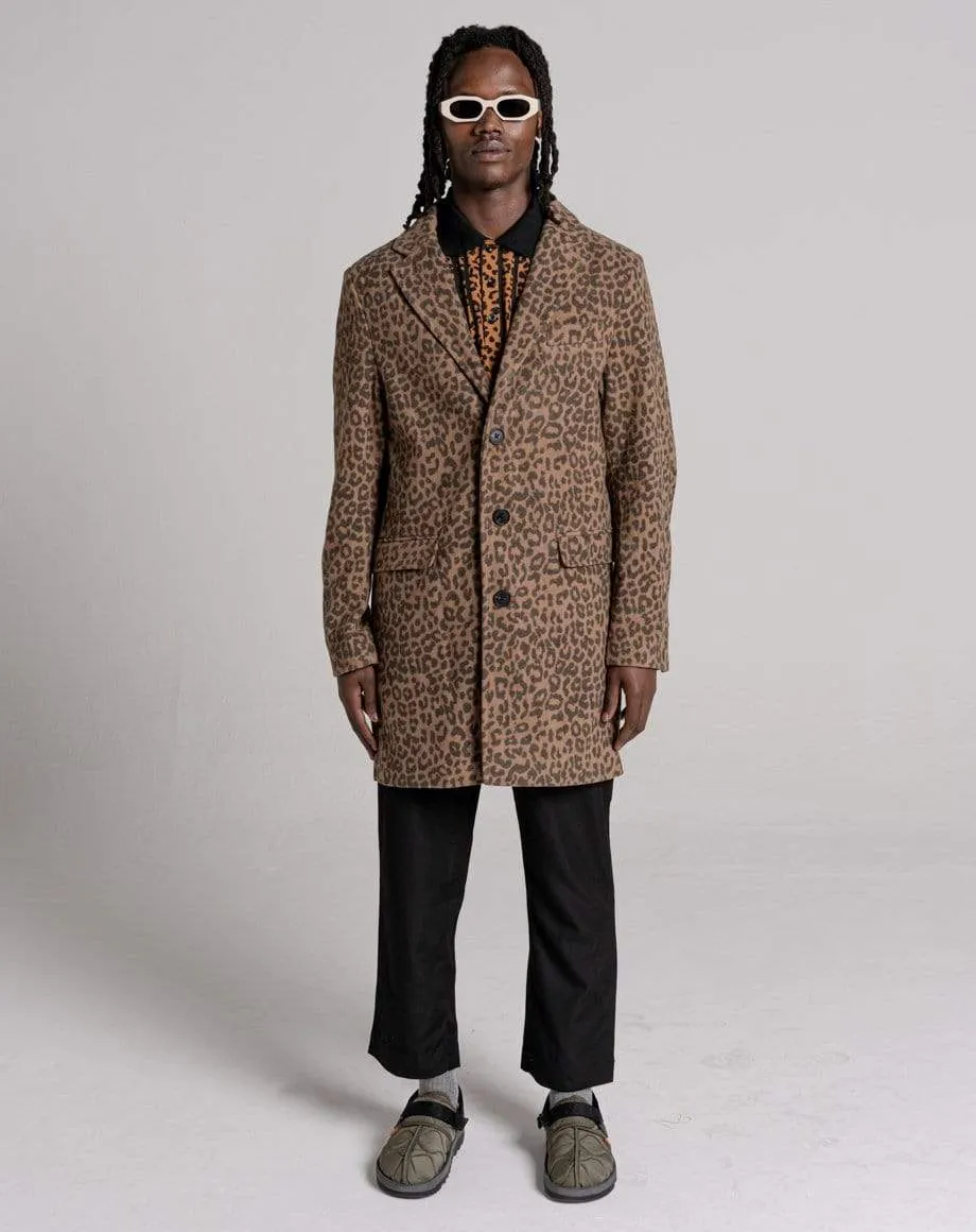 DELCO MEN'S ANIMAL PRINT COAT | LEOPARD PRINT