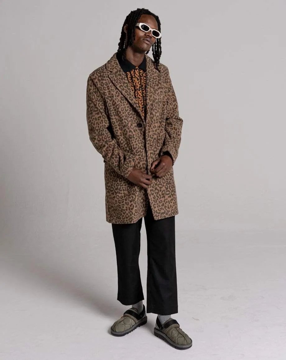 DELCO MEN'S ANIMAL PRINT COAT | LEOPARD PRINT