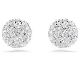 Dextera Sphere with Crystals Silver Stud Earrings