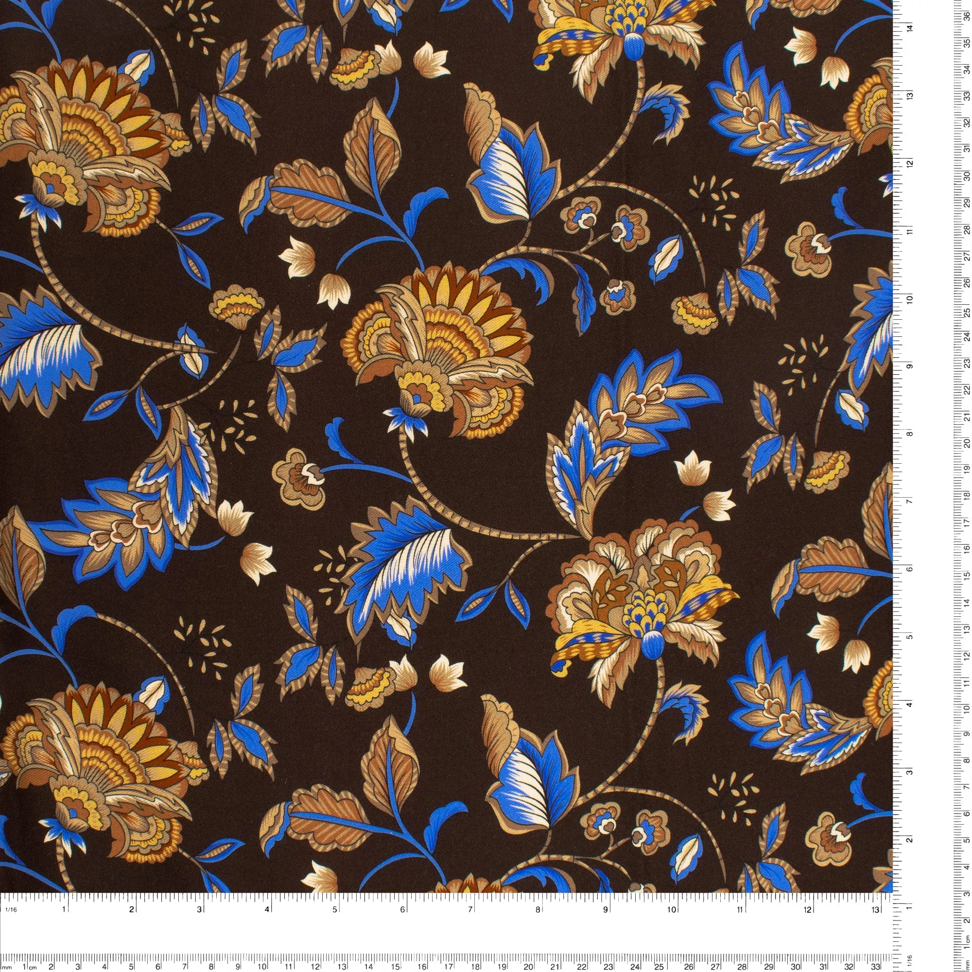 Digital Printed Rayon Twill - SANDRA - 007 - Chocolate