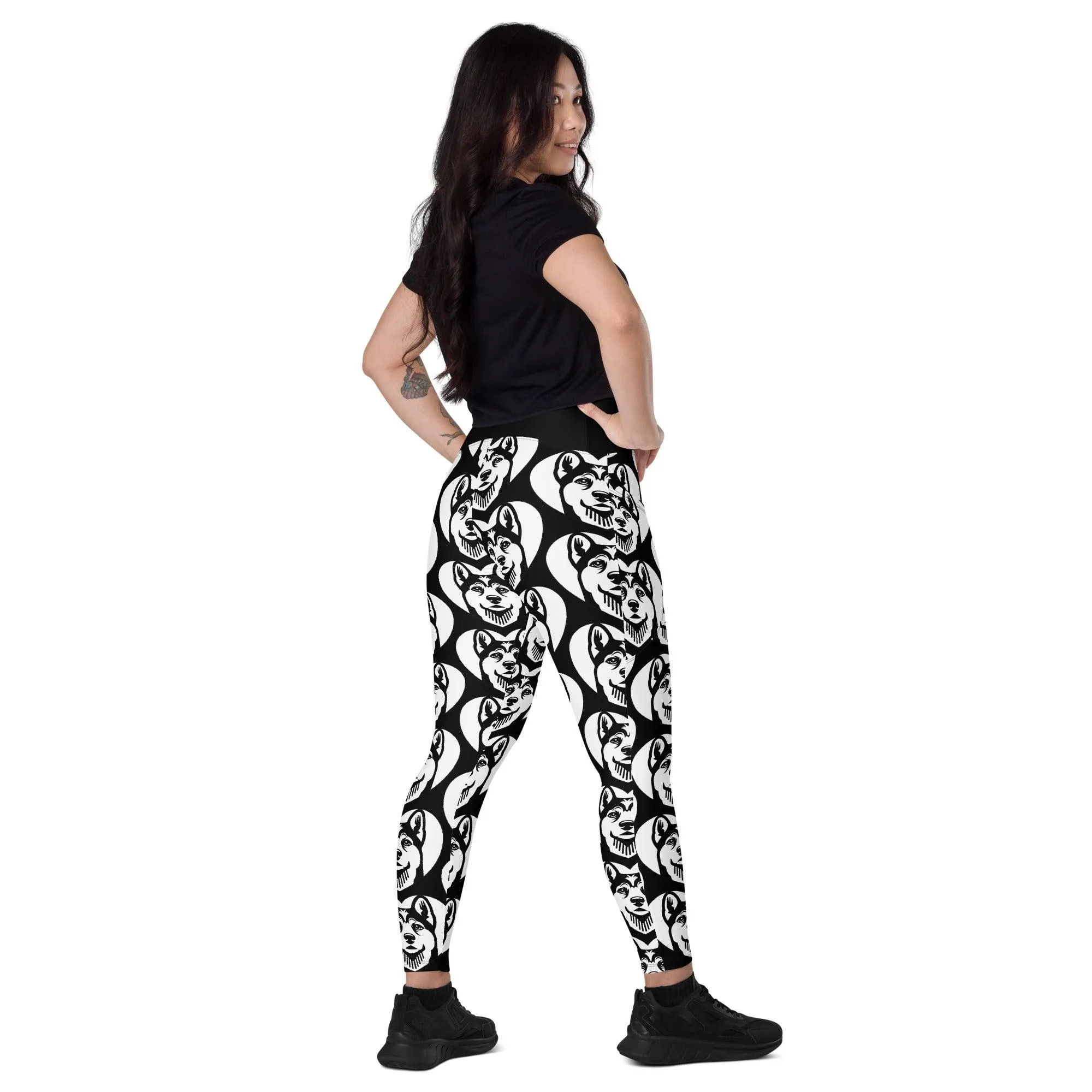 DOG BREED LEGGINGS with pockets - FINNISH KARELIAN BEAR - HERTTAHOUND