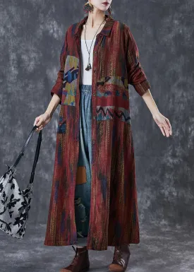 Dull Print Linen Trench Spring