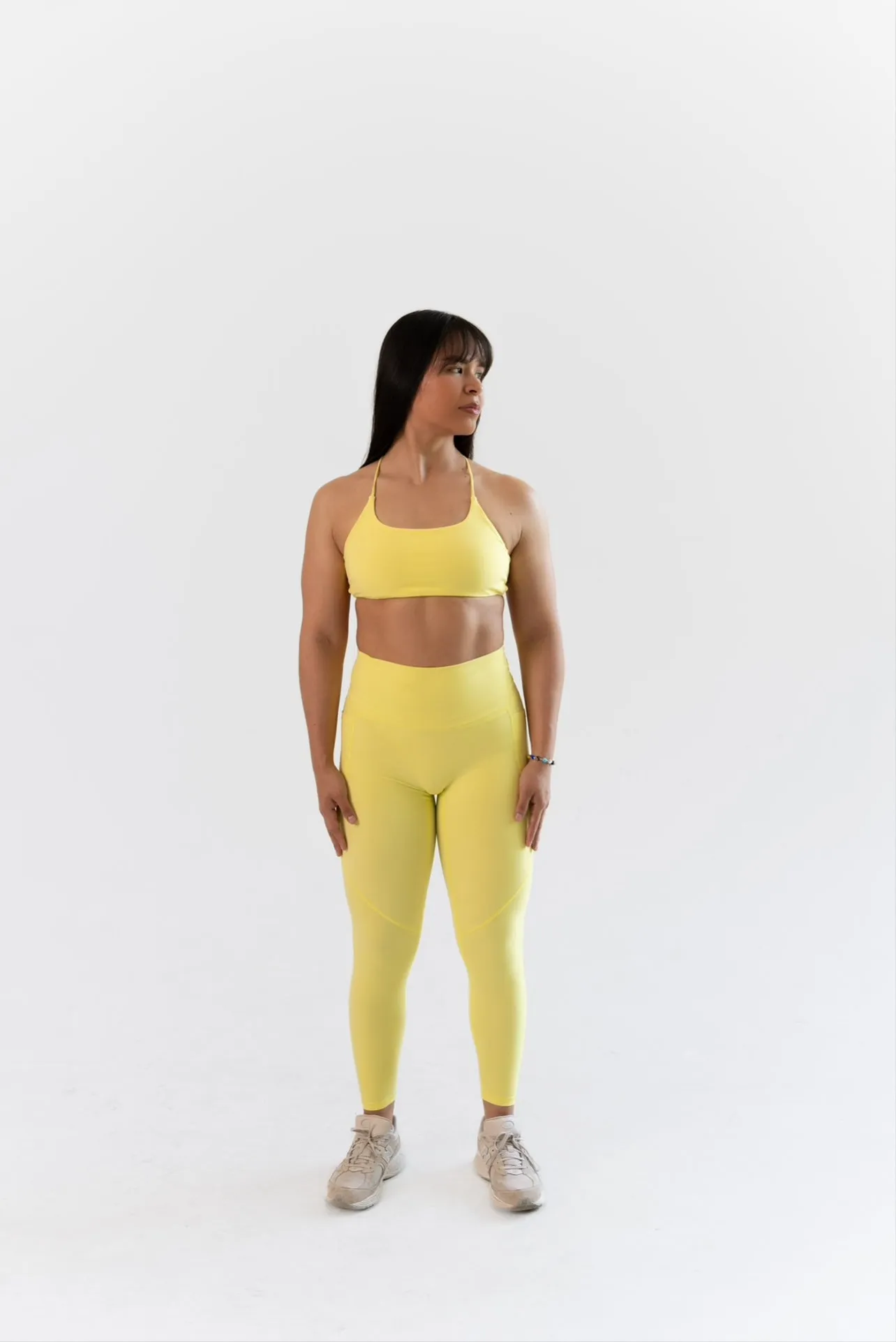 Electric Open Back Sports Bra Lemon