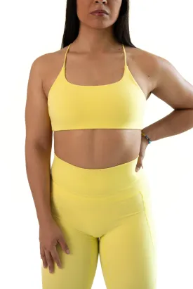 Electric Open Back Sports Bra Lemon