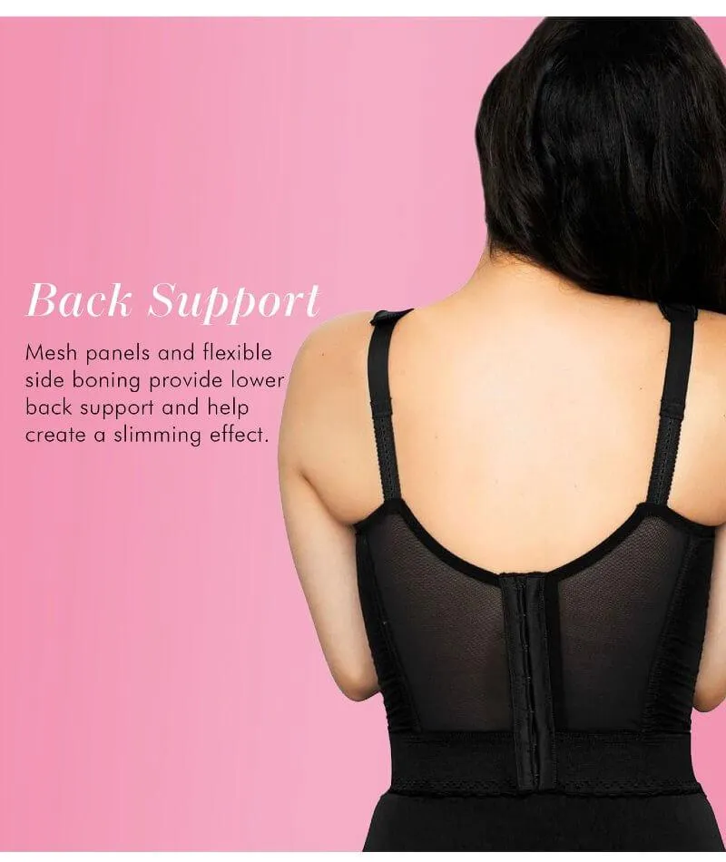 Exquisite Form Fully Back Close Longline Bra - Black