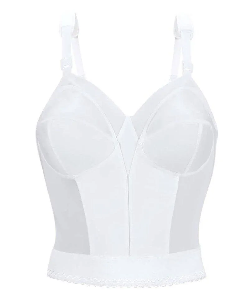 Exquisite Form Fully Back Close Longline Bra - White