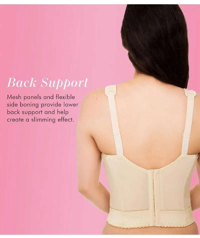 Exquisite Form Fully Back Close Longline Wire-Free Bra - Beige