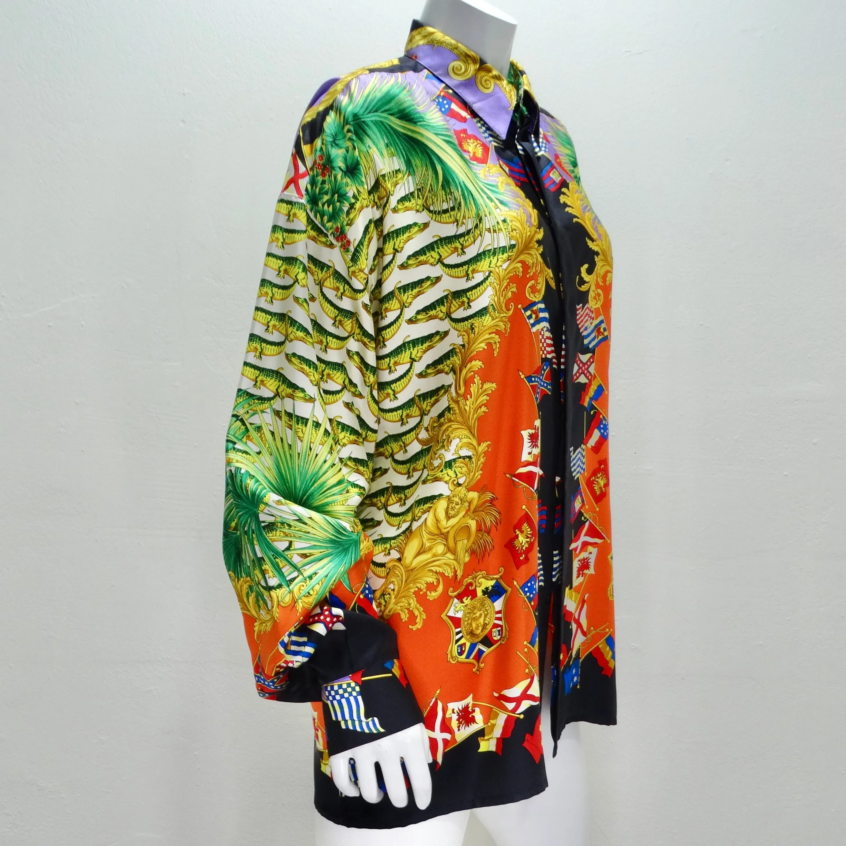 Gianna Versace SS 1993 Miami Collection Silk Shirt