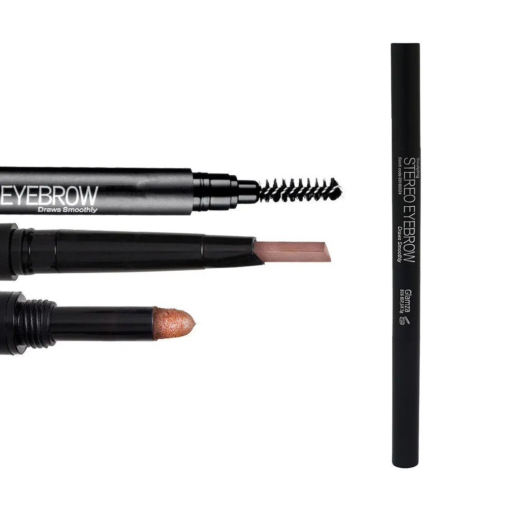 Glamza 3-in-1 Smooth Stereo Eyebrow Pen – Precision, Convenience, and Versatility