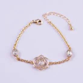 Gold & Crystal Trinity Love Knot Bracelet