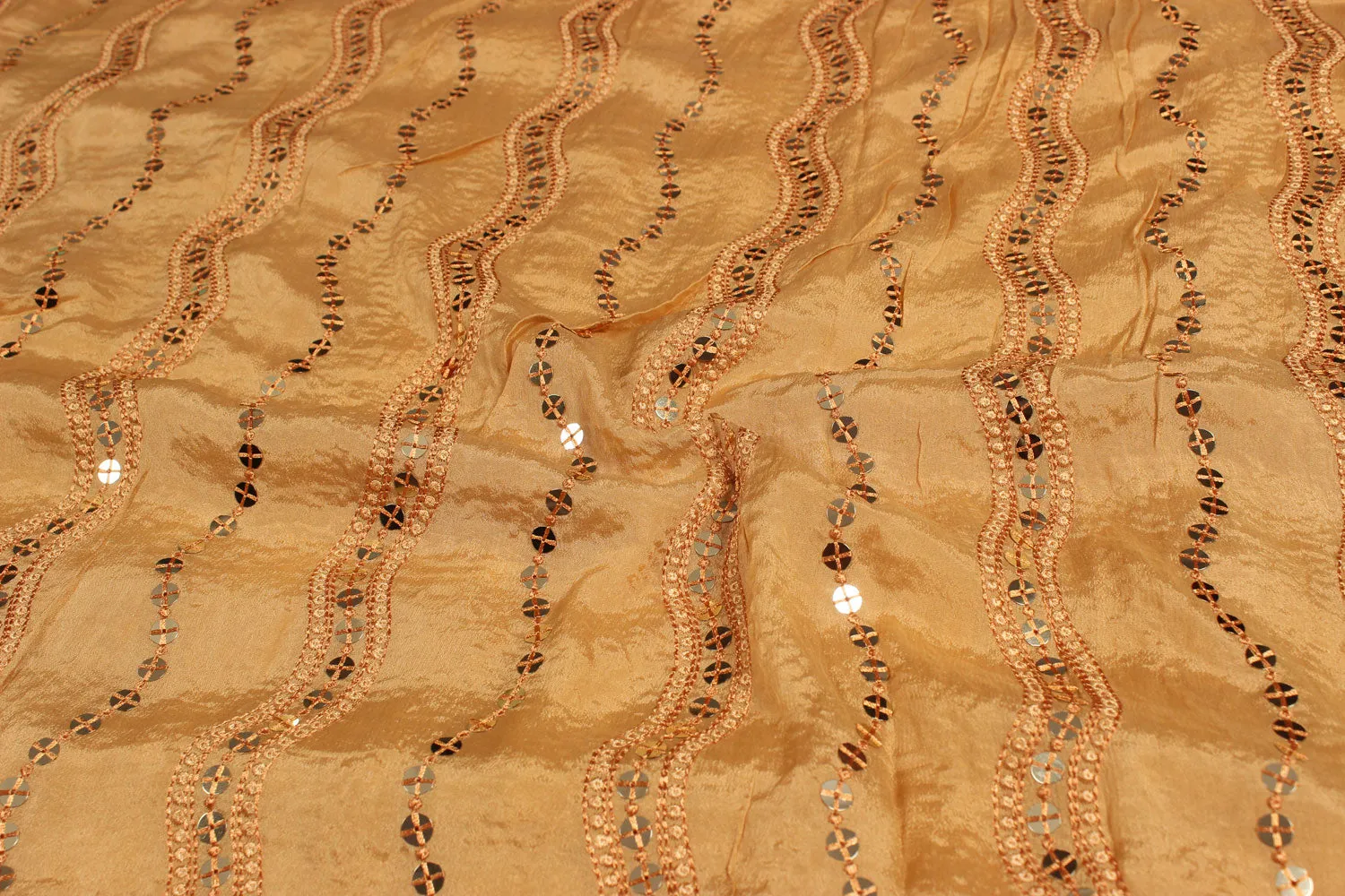 Golden Chinon Chiffon Fabric