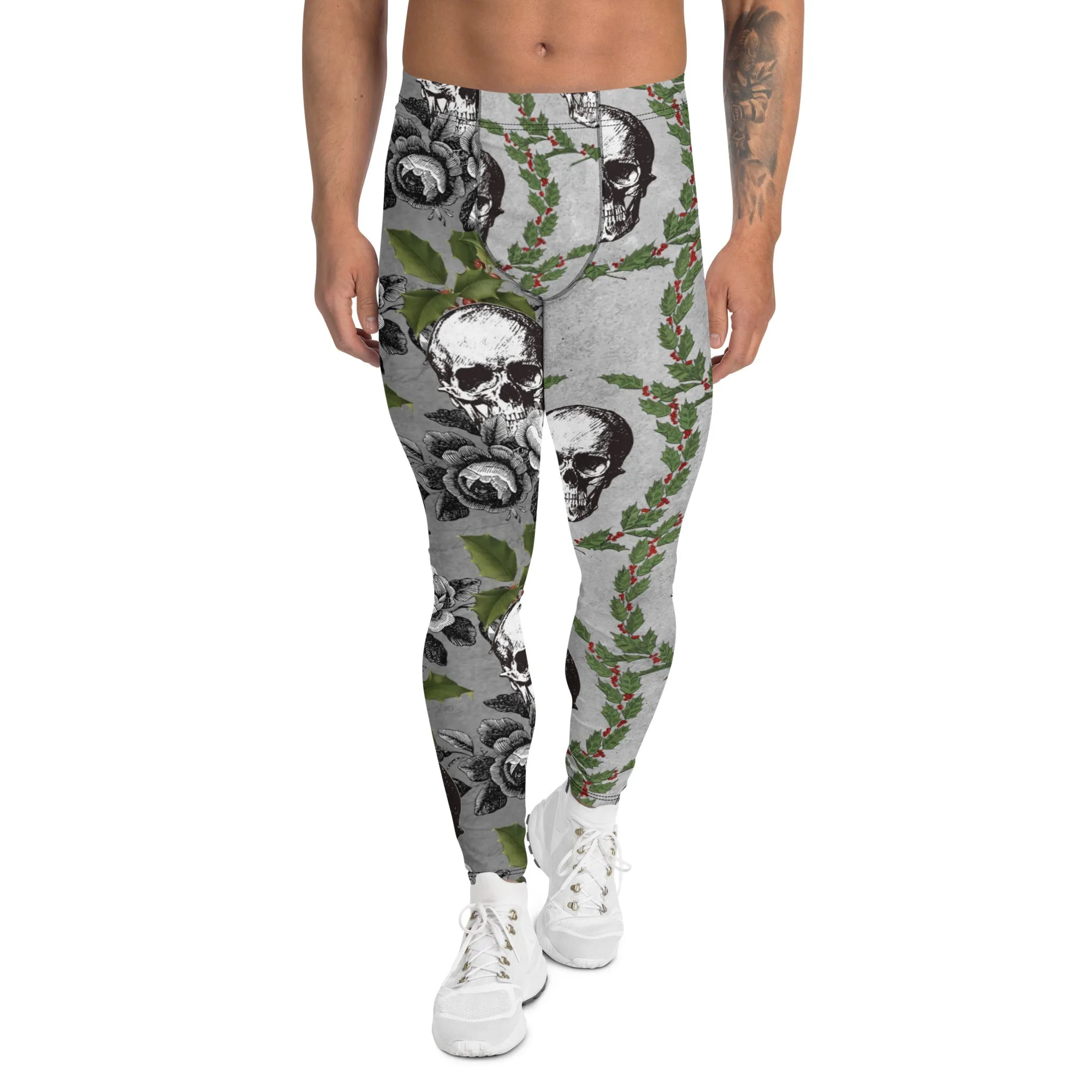 Goth Ugly Christmas Skull Leggings – Dark Holiday Style for Men