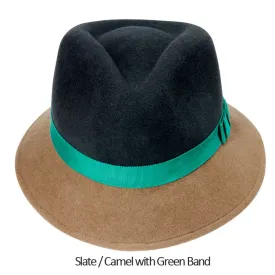 Gramercy Felt Hat  (H) S/M / Slate/Camel