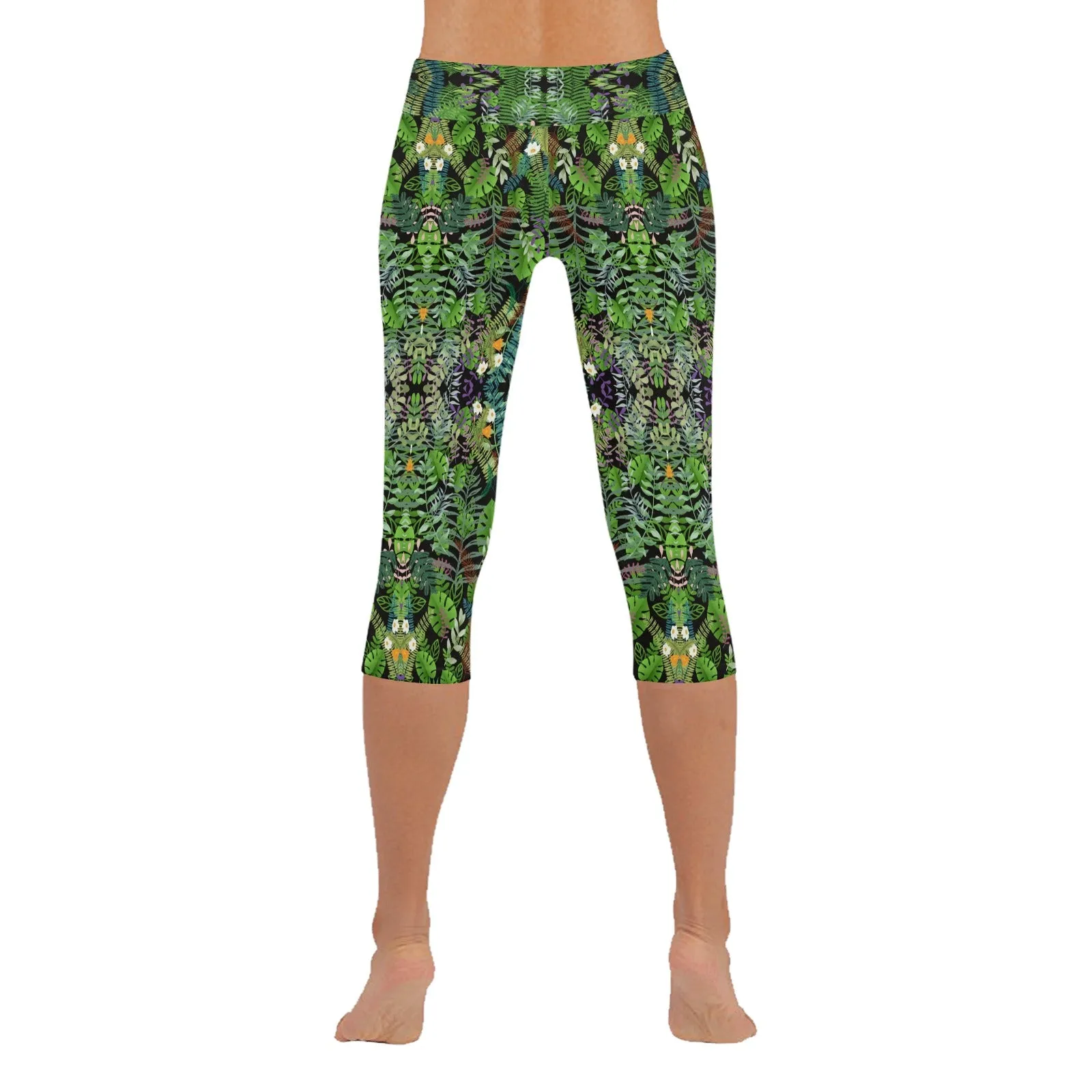 Graphic Jungle Capri Leggings up to 5 XL